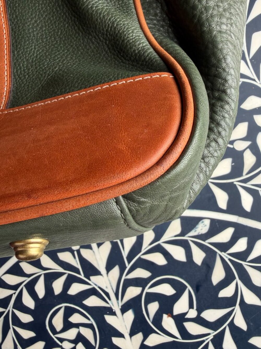Ghurka Original Heritage D-Ring Hunter Green Pebble Leather Tote Bag exc - Picture 8 of 14
